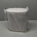 ELPHECO Bathroom Trash Can with Lid 2 Gallon Motion Sensor Garbage Can 7.5 Liter Small Trash can Touchless Bathroom Decor Waterproof Smart Waste Bin with Stripes for Bedroom, Office (White-Golden)