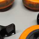 4 Inch Stem Caster Wheels Heavy Duty with Dual Locking 2000Lbs, Threaded Stem Casters 1/2" -13 x 1, Swivel Industrial Casters Set of 4, Wheels for Cart and Furniture, Orange