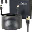 100FT Starlink Gen 3/Mini Cable, Starlink Flat Hidden Power Ethernet Cable, Starlink Accessories Extreme Slim Power Cord Shielded for Window Door, Compatible with SL Standard 4/4X/Gen3/Mini