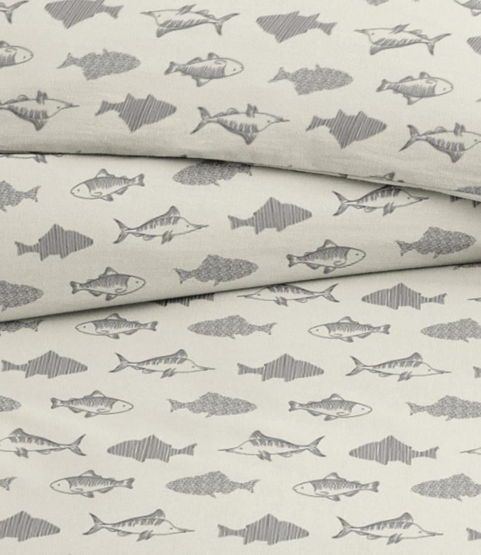 Kids Duvet Cover Set Full Size - 3 Piece Fish Microfiber Duvet Cover Set & 2 Pillow Shams with Zipper Closure & Ties - Easy-Care - Super Soft, Cute & Cozy Bedding Set for Kids, Boys, Girls and Teens