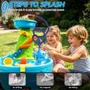 Water Table Pump with Sprinkler, Pump for Kids Water Table Accessories, Battery Powered Waterproof Water Pump Continuous Flow, Toddler Baby Outdoor Water Play Toys for Water Table, Bathtub, Pool