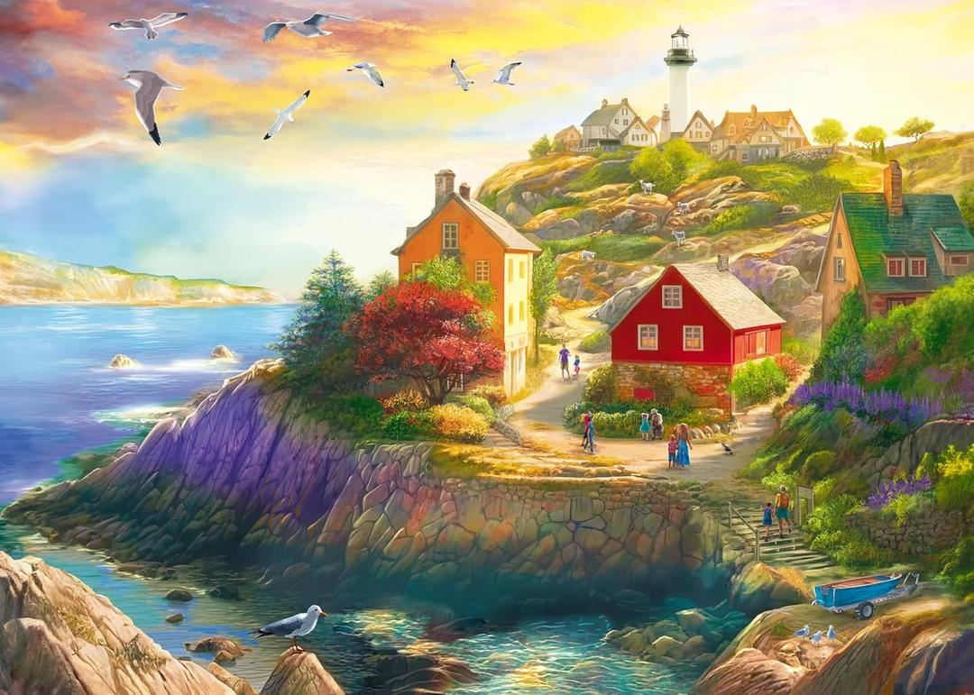Wonder Forge Goat Hill Lighthouse 1000 Piece Jigsaw Puzzle for Adults | Unique, Perfectly-Fitting Pieces | Fun, Vibrant Imagery 