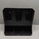 Mind Reader 6 Compartment Upright Breakroom Coffee Condiment and Cup Storage Organizer, Black