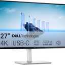 Dell 27 Plus 4K USB-C Monitor - S2725QC - 27-inch 4K (3840 x 2160) 120Hz 16:9 Display, AMD FreeSync Premium, sRGB 99%, Integrated Speakers, 1500:1 Contrast Ratio, Comfortview Plus - Ash White