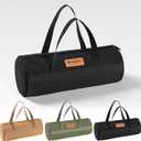 Tent Stakes Bag,Canvas Camping Storage Bags Essentials Accessories Tools Hiking Hunting Gear (Black 40CM)