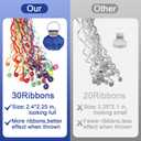 No Mess Streamers,12Pack Colorful No Mess Confetti Poppers,Party Poppers for Birthday,Wedding,Celebrations,School Opening,Graduation,Retirement Party (Blue Multicolor)