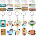 55Pcs Fathers Day Bible Verse Keychain Gifts Bulk: Fathers Acrylic Key Ring Christian Gift for Church Members from Kids, Wife, Son Christmas Birthday Gift for Dad or Husband