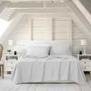 Linen Closet Luxury Cotton Blend 4-Piece Sheet Set, King, Light Gray