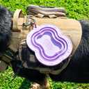 Silicone Collapsible Dog Bowl Purple Bone