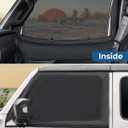 JOYTUTUS Front Wrangler Side Window Sun Shade Camping Window Insect Screen Compatible with Wrangler JK JL Gladiator JT 2007-2026, Car Window Covers for Privacy Blackout 2 Pcs