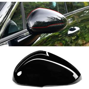 Moonlinks Compatible with Kia K5/Optima Left Driver Mirror Cover Replacement 2021 2022 2023 2024,Glossy Black Left Side Clip-on Mirror Cap With Turn Signal Light Replaces for 87616-L2000