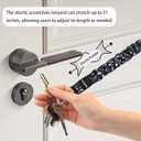 Lanyardio Stretchy Scrunchie Lanyard for ID Badges Keys, Cute Teacher Lanyard for Women with 2 Card Holders 19.21 Inch (Polka Dot)