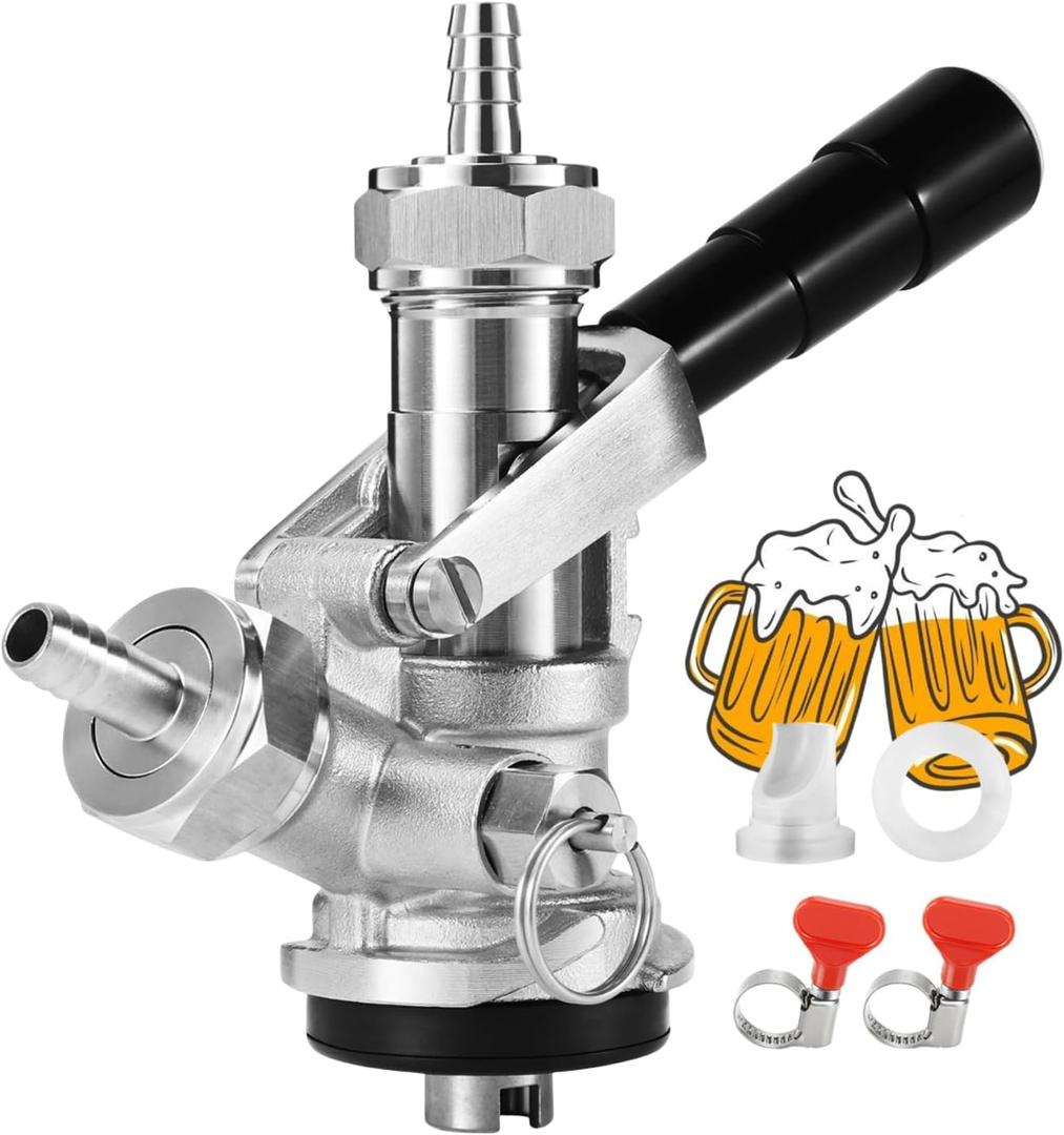 All Stainless Steel S Type Keg Coupler, European Sankey S Keg Coupler Keg Tap Dispenser for I.D 5/16 Draft Beer Line Gas Brewing Tubing European Keg Coupler S Type with Hose Clamp All Stainless Steel S Type Keg Coupler, European Sankey S Keg Coupler Keg Tap Dispenser for I.D 5/16 Draft Beer Line Gas Brewing Tubing European Keg Coupler S Type with Hose Clamp