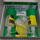 CGOLDENWALL Eye Wash Station Portable Emergency Eye Wash Kit, Wall Mounted Eyewash Station OSHA Approved, 2 * 16.9oz Bottles, with Mirror & Emergency Sign, Safety Material, NO Solution