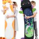 Mewaii Long Cat Plush 5 Sizes, 120% Extra Filling Giant Plushness Kids Body Pillow, Kawaii Cute Brown Cat Stuffed Animals Plushies, Big Long Body Pillow Cat Plush Gift for Girls 36