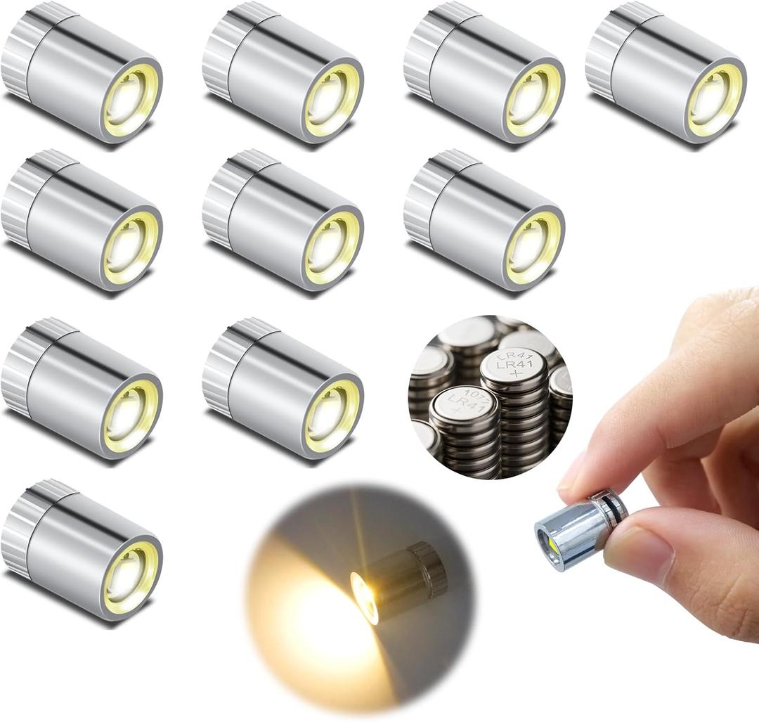 Mini LED Lights, 10 PCS Small Spotlight Battery Operated Tiny SMD Lamp for DIY Craft & Creative Decor. Perfect for Miniatures, Displays, and Custom Projects(Warm White)