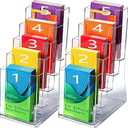 23 Pack Acrylic Brochure and Card Holder Stand, 4x9 Inch Clear Brochure Holder Stand with Heavy Base for Tabletop, Counter, Desk, Flyers, Menus, Postcards, acrylic brochure holder for Office, Restaurant, Retail
