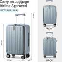 Hanke 20 Inch Carry On Luggage Hard Shell Suitcases with Wheels Luggage Suitcase Travel Luggage for Women Men Rolling Luggage Bags for Business Trip Weekender-Grey