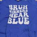 Winners Wear Blue Team Spirit Week Game Sports Day Groovy T-Shirt (Blue, M)
