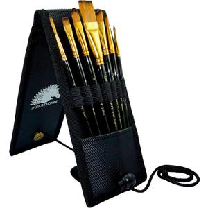 MyArtscape Pocket Paint Brush Set - 7 Artists' Paintbrushes for Watercolor, Acrylic and Oil Painting - Set 1 - Quality Art Supplies