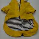 Morezi Dog Zip Up Raincoat with Reflective Buttons, Rain/Water Resistant, Adjustable Drawstring, Removable Hood, Raincoats, Yellow, Size: L