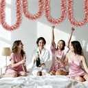 50Ft Valentines Heart Tinsel Garland, Rose Gold Heart Shiny Metallic Twist Valentines Day Garland Decorations for Indoor Outdoor Galentines Day Party Tree Home Wedding Mantle Decor