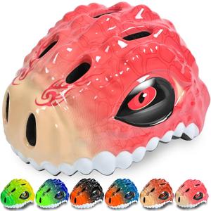 Toddler/Kids Bike Helmet Set for Boys Girls 3D Adjustable Kids Helmet Protective Gear Set Knee Elbow Wrist Pads and Multi-Sports Skateboard Scooter Cycling Roller Balance Bike (Small: 18.9"-21.2"/48-54cm, Single-Rose)