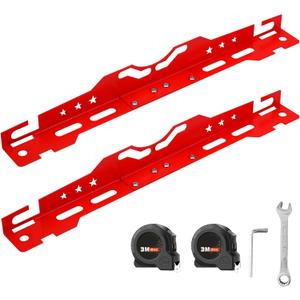 mocsenber Wheel Alignment Tool with 2 Measuring Tapes, Automotive Toe Alignment for Home Use, Compact and Easy to Store, Red, Toe Plates