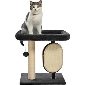 Amazon Basics Single-Platform Cat Tree with Scratching Post and Pad for Indoor Cats, 15.7 x 11.8 x 18.5'', Gray