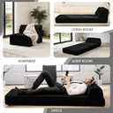 Folding Sofa Bed with Pillow, Memory Foam Fold Out Chair Bed, Convertible Sleeper Chair with Washable Cover, Futon Floor Couch for Living Room/Dorm/Guest Use/Home Office/Apartment, Black