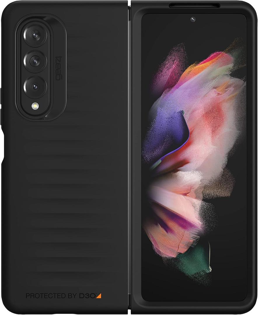 Gear4 Bridgetown Case - Slim, Stylish, 2-Piece Case Reinforced with D3O Bio - for Galaxy Z Fold3 5G - Black (702008685)