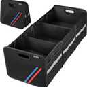Trunk Organizer for Car Collapsible Trunk Organizer with Multi Pockets, 3 Compartments Storage Organizer for Car SUV, Truck, Sedan (black)