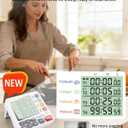 Digital Kitchen Timer for Cooking - 4 Channel Count Up Countdown Timer with Loud Alarm and Silent Mode, Large Display, Magnetic Back, Auto Memory for Classroom Study Gym, Battery Included (White)