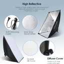 Skytex Softbox Lighting Kit 2Pack 20x28in Soft Box | 85W 2700-6400K E27 LED Bulb Continuous Photography Lighting, Photo Studio Lights Equipment for Camera Shooting, Video Recording