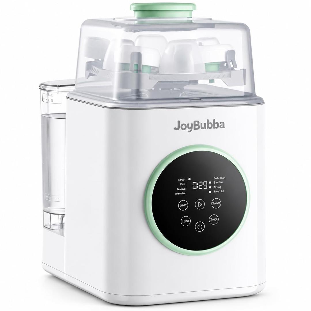 JoyBubba Baby Bottle Washer and Sterilizer with Dryer – 19-Min Fast All-in-One Machine for Baby Bottles, Pump Parts & Accessories, 3 High-Temp Sterilization Modes, 60 Cleaning Tablets