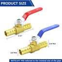 3/4 Inch PEX Ball Valves,12 Pcs PEX Brass Full Port Shut Off Ball Valve, Brass Full Port Quarter Turn Crimp Pex Valves for Hot and Cold Water