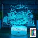 NINE SQUARE EGOU Kids Train Decor Night Light, Night Train Lamp with Touch and Remote 7 Colors Changing Timer Dimmable Cool Room Decor Trains for 4 Year Old Boys as Bedside Lamp for Boys Girls