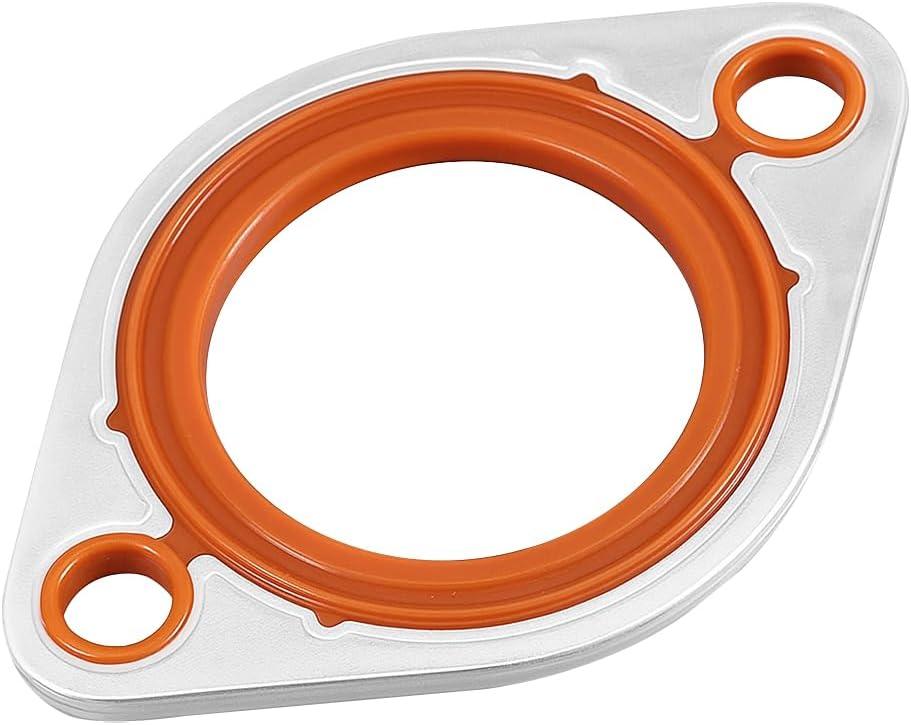 Car Thermostat Water Neck Housing Gasket, 1/8" Aluminum Carrier Silicone Engine Coolant Outlet Gasket, Automotive Thermostat Water Neck Replacement, Compatible with SBC BBC 265