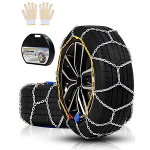 Auto Tightening Snow Chains Tire Chains For Cars Suv Pickup Trucks - Auto Tightening 1 Min Quick Fit AND Easy Installation, Reusable Universal Emergency Traction Snow Chains - Set of 2（HKN160）