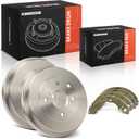 A-Premium 10.42 inch (264.7mm) Rear Brake Drums + Ceramic Shoes Set Compatible with Select Nissan Models - Sentra 2007-2012, Versa 2007-2009, Cube 2009, 6-PC Set