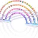 NiHome Iridescent Earrings Holder 74 Holes Display Rainbow Ear Studs Jewelry Show Rack Stand Organizer for Girl Women - Clear Acrylic Plastic
