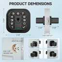 Richelock Fingerprint Door knob, Smart Biometric Door Lock with Keypad, Keyless Entry Code Door Knob, Waterproof & Weatherproof , Auto Lock ,Voice Navigation, For Bedroom, Gate,Office -Matte Black