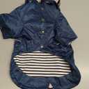 Morezi Dog Zip Up Raincoat with Reflective Buttons, Rain/Water Resistant, Adjustable Drawstring, Removable Hood, Raincoats with Legs 8lbs to 80lbs - Dark Blue - Medium