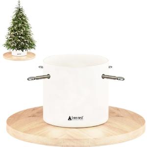 Christmas Tree Stand Base Mini Christmas Tree Holder Xmas Tree Stand Base for 5ft Tabletop Modern Christmas Small Tree Xmas Tree Decoration (Moonlight,White) (Medium)