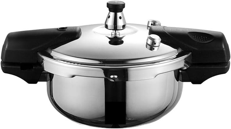 304 Stainless Steel Pressure Cooker, 7 Inch Quick Cooking Pot with Safety Valve, Mirror Polish Interior, Bakelite Handles