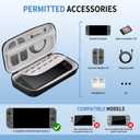4 in 1Carrying Case for Nintendo Switch 2, Portable Hard Shell Travel Pouch with 2 Screen Protector, 1 Transparent Protective Cover, 2 Thumb Grip Caps, 12 Game Card Cartridges, Large Capacity, Black