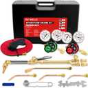 RX WELD Medium Duty Oxy Acetylene Torch Kit - Cutting, Welding, Brazing with Heating Nozzle (6-MFA-1) & Check Valves