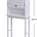 Alaterre Furniture Dorset Over-The-Toilet Storage Cabinet Set  Bathroom Organizer with Adjustable Shelf, Open Display Shelf, Zinc Hinges, and Nylon Floor Levelers (White)