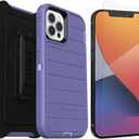 OtterBox iPhone 12 & iPhone 12 Pro (Only) - Defender Series Case - Mountain Majesty (Purple) - Holster Clip Included - with Screen Protector - Microbial Defense Protection