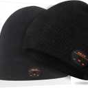 ASIILOVI Bluetooth Beanie, Double-Layer Wool Lining Bluetooth Hat Beanie for Men/Women/Teens/Family, 20hrs Playing, Gift Packaging for Christmas Stocking Stuffers Thanksgiving (001-Black)